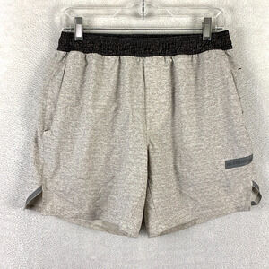 Legends Relay Shorts Mens M Gray Heather Lined Drawstring Preppy Gym Workout